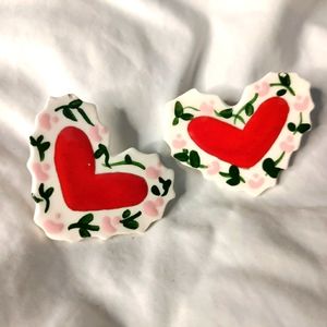 Ceramic heart earrings